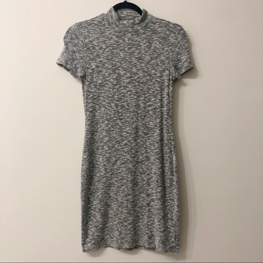Grey Turtleneck Dress